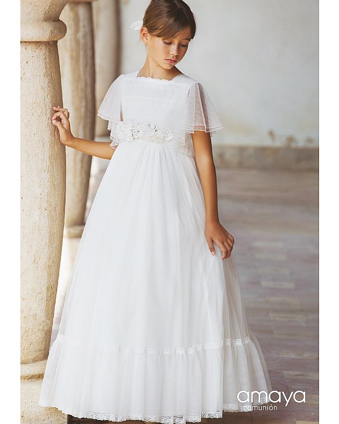 Producto: Vestido Comunión Amaya estilo romántico con mangas