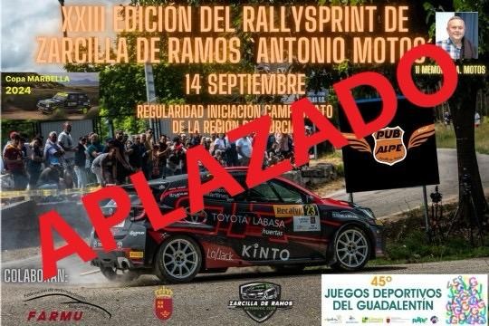 APLAZAMIENTO XXIII RALLYSPRINT ¨ANTONIO MOTOS¨ZARCILLA DE RAMOS