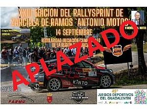 APLAZAMIENTO XXIII RALLYSPRINT ¨ANTONIO MOTOS¨ZARCILLA DE RAMOS