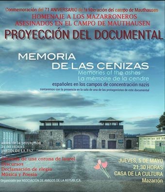 HOMENAJE A LOS MAZARRONEROS ASESINADOS EN EL CAMPO DE MAUTHAUSEN. 5 mayo.