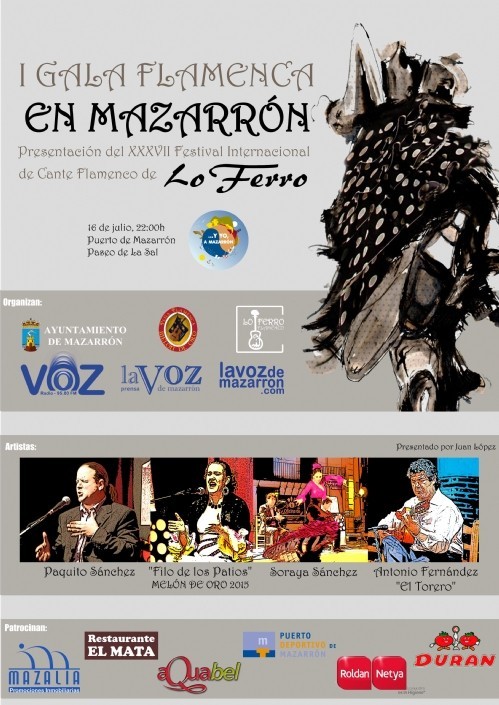 MAZARRÓN ORGANIZA SU PRIMERA GALA FLAMENCA EL PRÓXIMO 16 DE JULIO