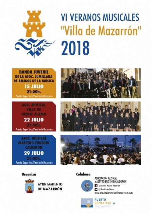 La VI edición de los Veranos Musicales Villa de Mazarrón contará con la participación de bandas de música de Jumilla, Fuente Álamo y Mazarrón