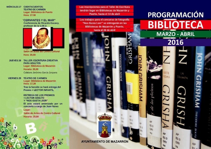 EXPOSICIONES, TALLERES Y ENCUENTROS CON AUTOR EN LA PROGRAMACIÓN DE BIBLIOTECAS PARA EL MES DE ABRIL