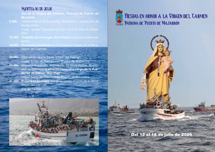 Las fiestas en honor a la Virgen del Carmen tendrán lugar del 12 al 16 de julio