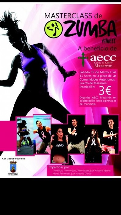 MASTERCLASS ZUMBA EL 19 DE MARZO A FAVOR DE LA ASOCIACIÓN CONTRA EL CANCER