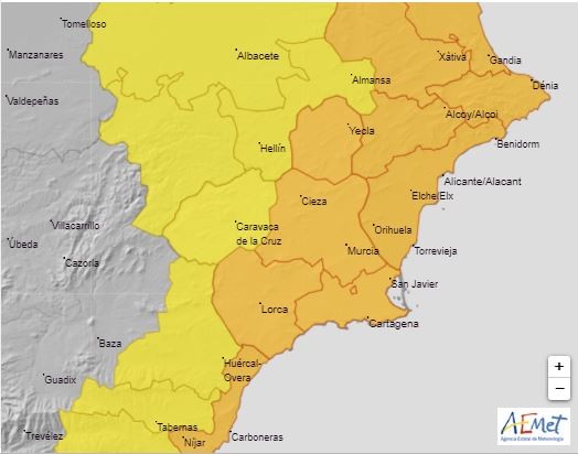 Meteorología emite aviso de fenómeno adverso nivel naranja 