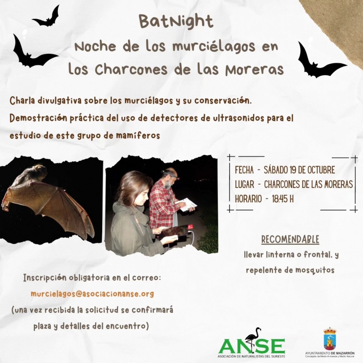 'Noche de Murciélagos' en los Charcones de Las Moreras