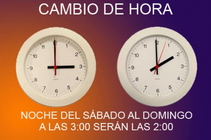 El próximo cambio de hora será en la madrugada del sábado al domingo