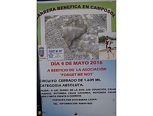 CARRERA BENÉFICA EN CAMPOSOL. Asociación 'Forget me Not' . Miércoles 4 de Mayo.