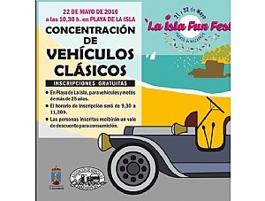 CONCENTRACIÓN DE VEHÍCULOS CLASICOS. 22 de mayo. Playa de la Isla.