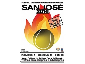 EL CLUB DE TENIS DE MAZARRÓN ORGANIZA UN TORNEO PARA LAS FIESTAS DE SAN JOSÉ