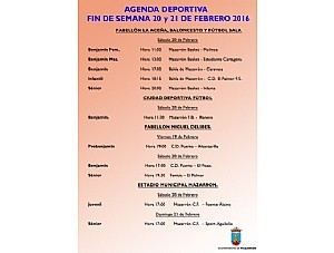 AGENDA DEPORTIVA DEL FIN DE SEMANA