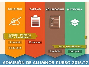 PLAZO DE SOLICITUDES PARA CURSO 2016-2017.