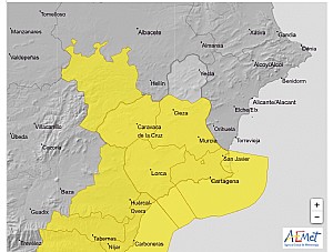 Aviso de nivel amarillo por lluvias, tormentas y fenómeno costero para mañana lunes